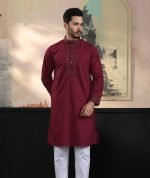 Exquisite Embroidery Work Panjabi. RR-383 - Image 7