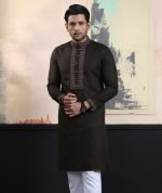 Exquisite Embroidery Work Panjabi. RR-386 - Image 6