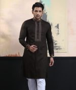 Exquisite Embroidery Work Panjabi. RR-386 - Image 7