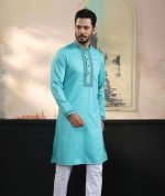 Exquisite Embroidery Work Panjabi. RR-390 - Image 3