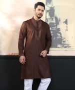 Exquisite Embroidery Work Panjabi. RR-397 - Image 5