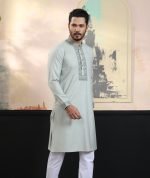 Exquisite Embroidery Work Panjabi. RR-411 - Image 7