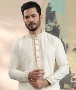 Exquisite Embroidery Work Panjabi. RR-423 - Image 4