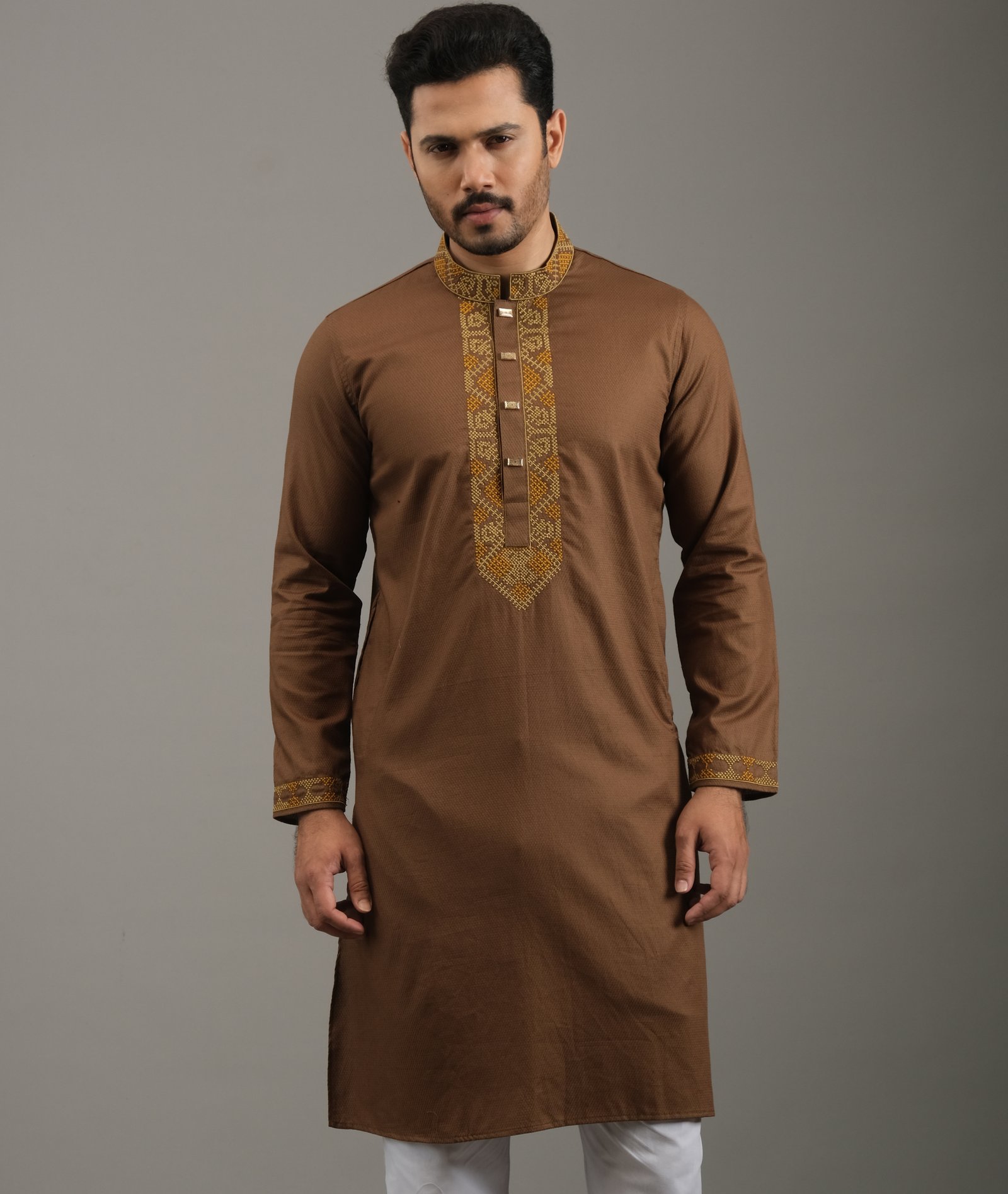 RR-439 (1) Exquisite Embroidery Work Panjabi. RR-439 - Image 1