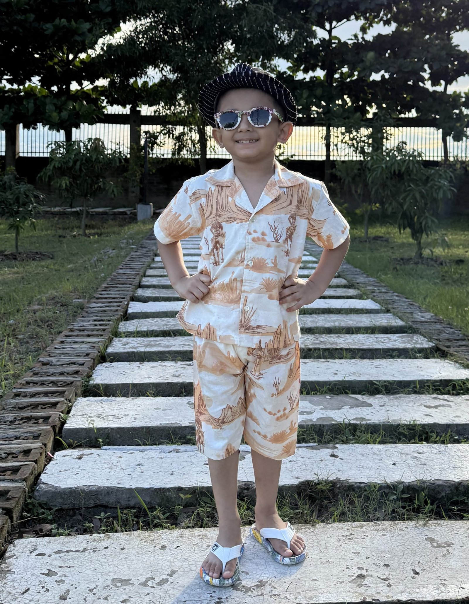 DKS-04 Boys Cuban Shirt & Pant Set. DKS-04 - Image 1