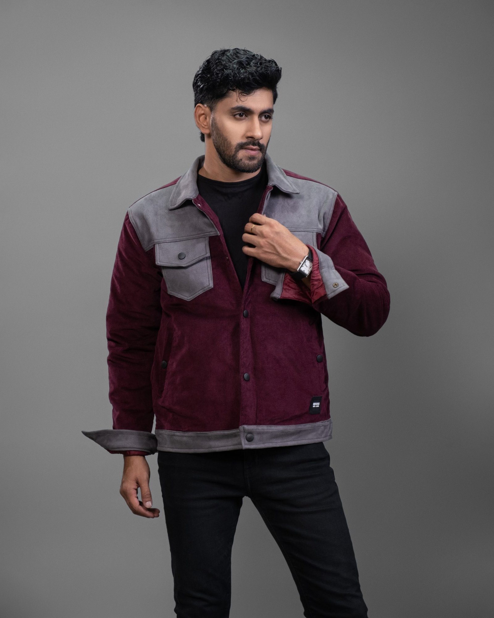 DSCF0787 Corduroy & Suede Contrast Jacket : BJ-198 - Image 1