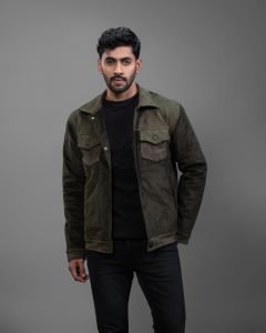 Corduroy & Suede Contrast Jacket : BJ-195
