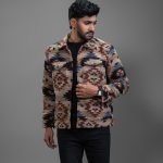 Texture Color Block Shacket : BJ-201