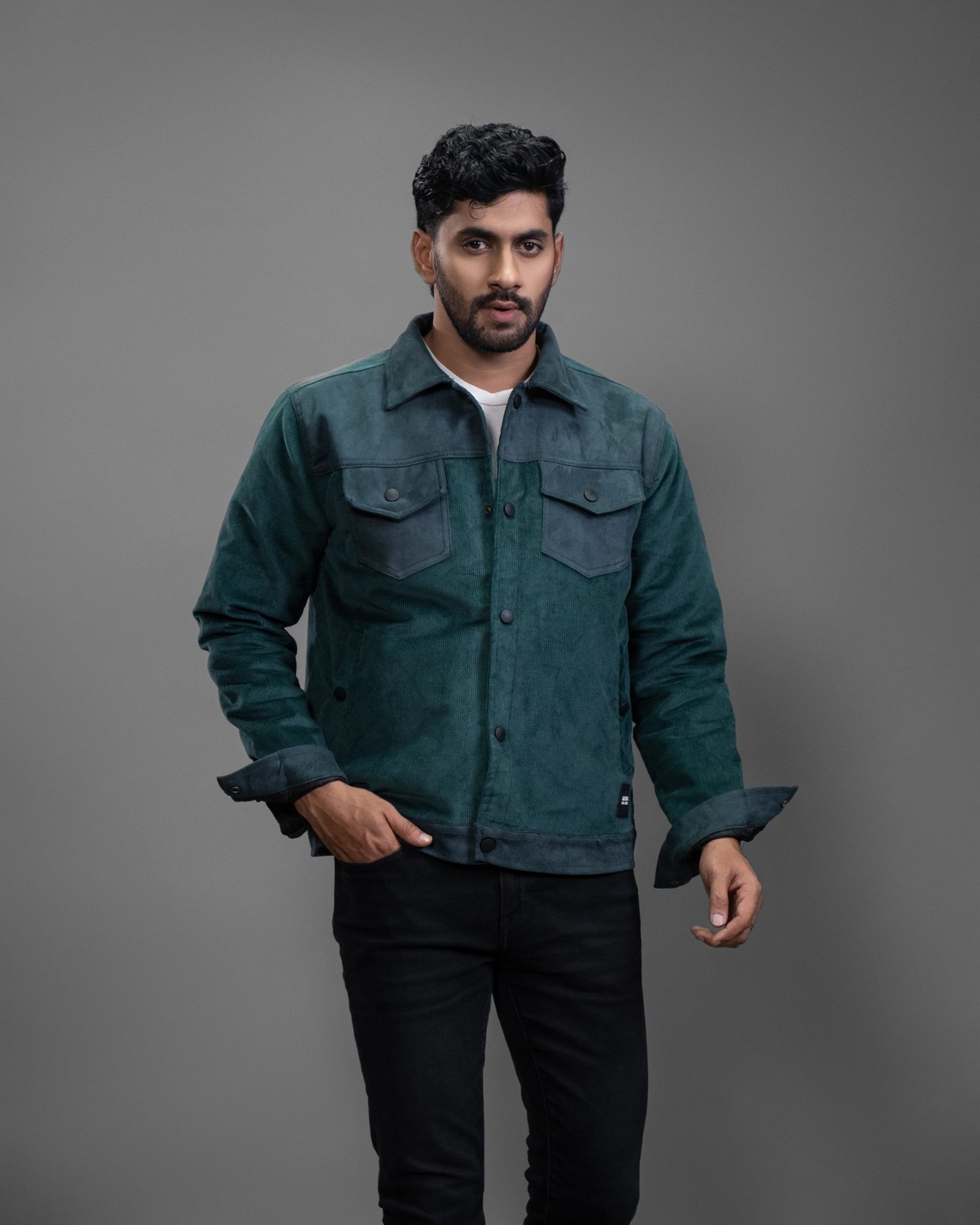 DSCF2145 Corduroy & Suede Contrast Jacket : BJ-194 - Image 1