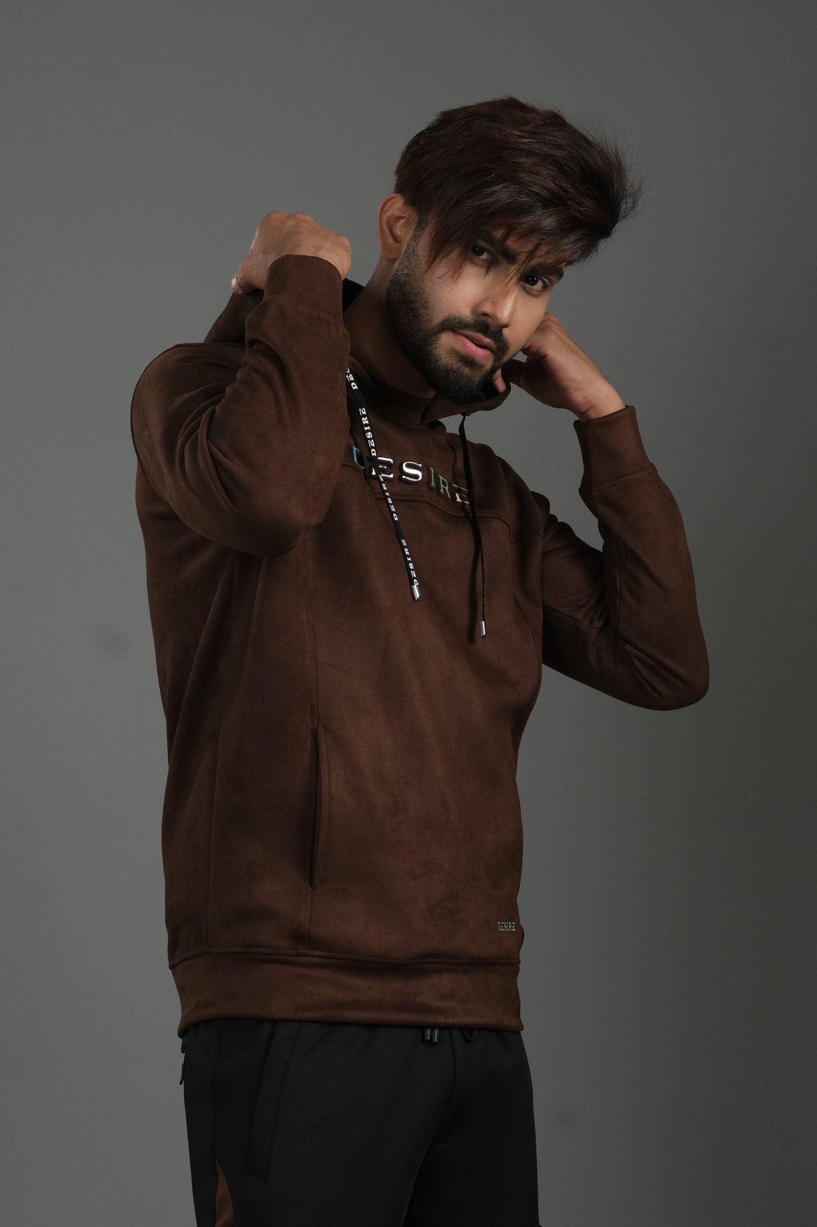DSCF6493 Suede Leather Hoodie – Premium Collection: DH-40 - Image 1