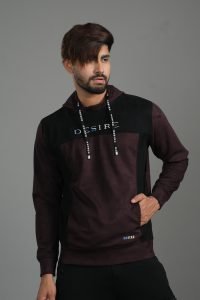 Suede Leather Contrast Hoodie – Luxe Edition: DH-37