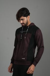 Suede Leather Contrast Hoodie – Luxe Edition: DH-37 - Image 2