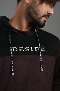 Suede Leather Contrast Hoodie – Luxe Edition: DH-37 - Image 3