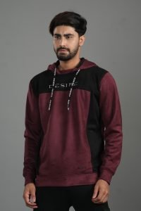 Suede Leather Contrast Hoodie – Luxe Edition: DH-35