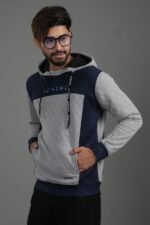 Suede Panel Quilted Hoodie : DH-34 - Image 2