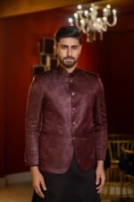 Ethnic Prince Coat for Men : (Maroon) PC-1. - Image 3